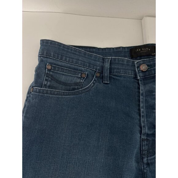 Ted Baker Jeans Men’s 34R Slim Fit Dark Wash Smart Casual Designer Premium Denim - Picture 14 of 16